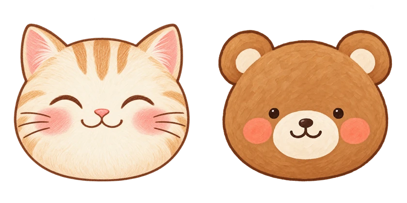 ねことくまのフェイススタンプ