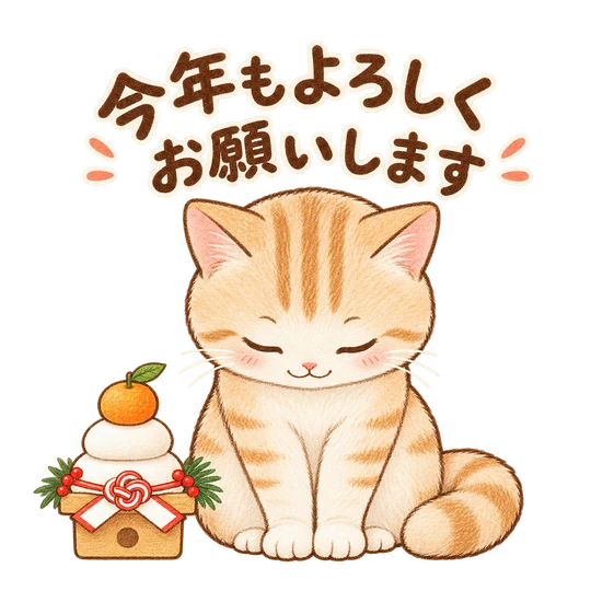 今年もよろしく、ねこのごあいさつ