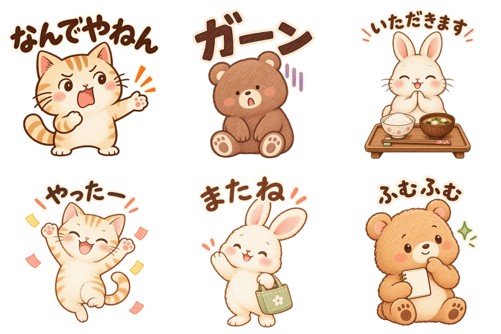 気持ちを伝える、どうぶつのひとこと